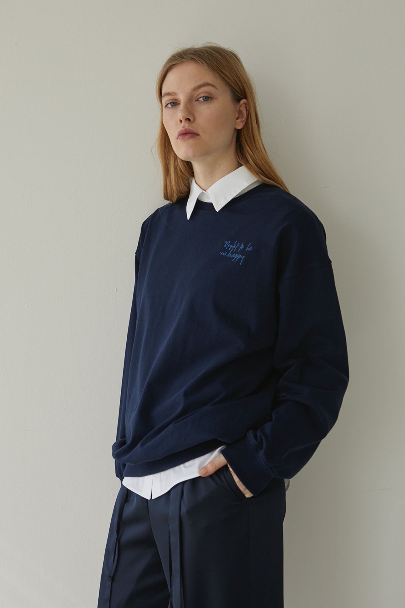 [Sample Sale] Right to be unhappy Sweat shirt - Navy