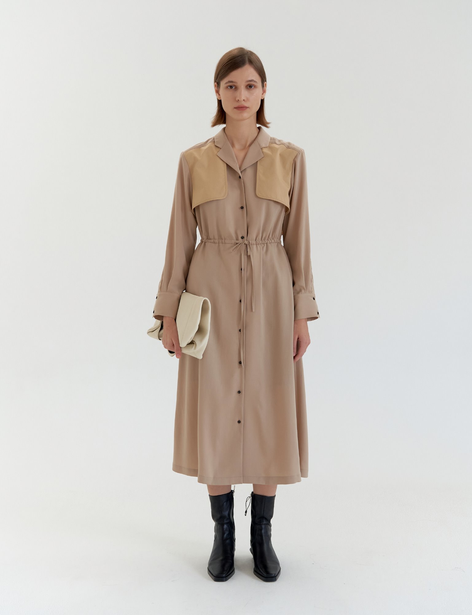Trench Coat  Dress - Beige