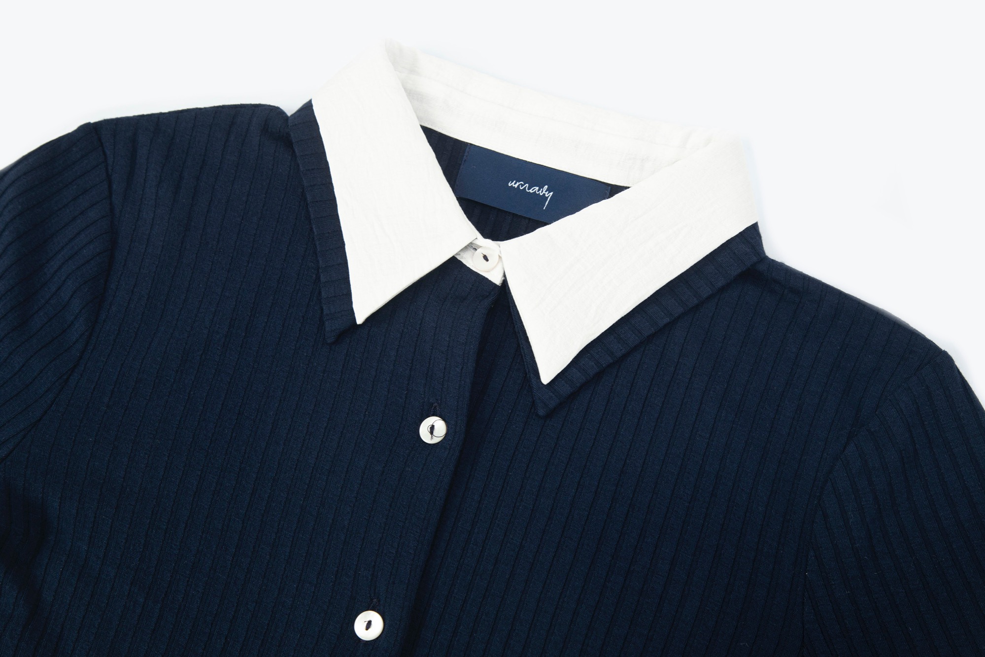 Double Collar Jersey Shirt - Navy